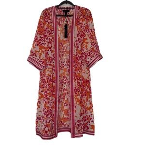 Christian Siriano Pink and Orange Floral Kimonos